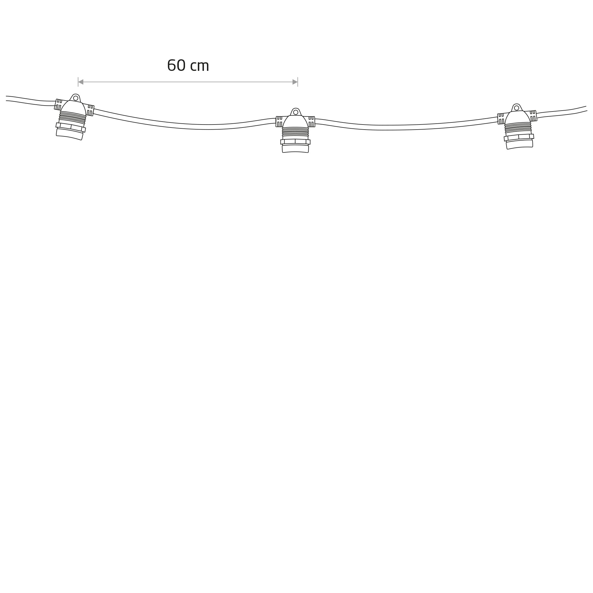 FESTOON LIGHTS 6m – Schwarz