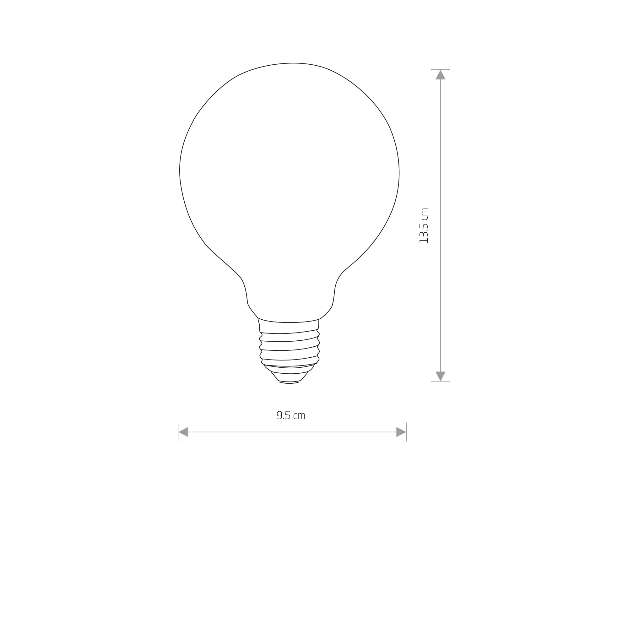BULB GLASS BALL LED, E27, 8W – Weiß