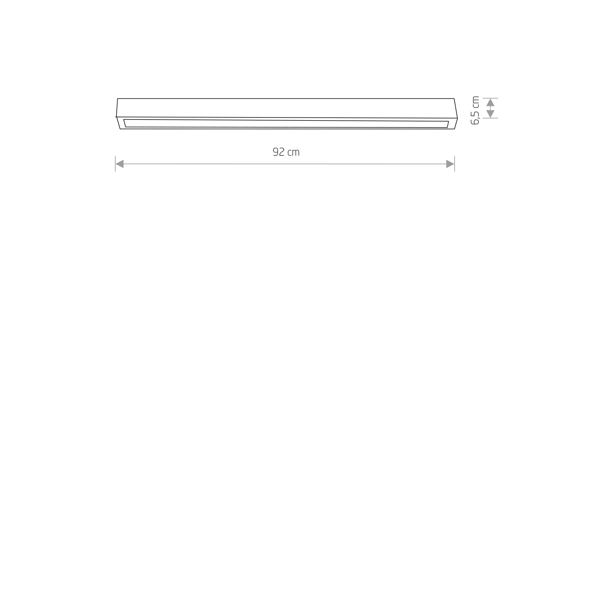 STRAIGHT CEILING LED M – Graphit
