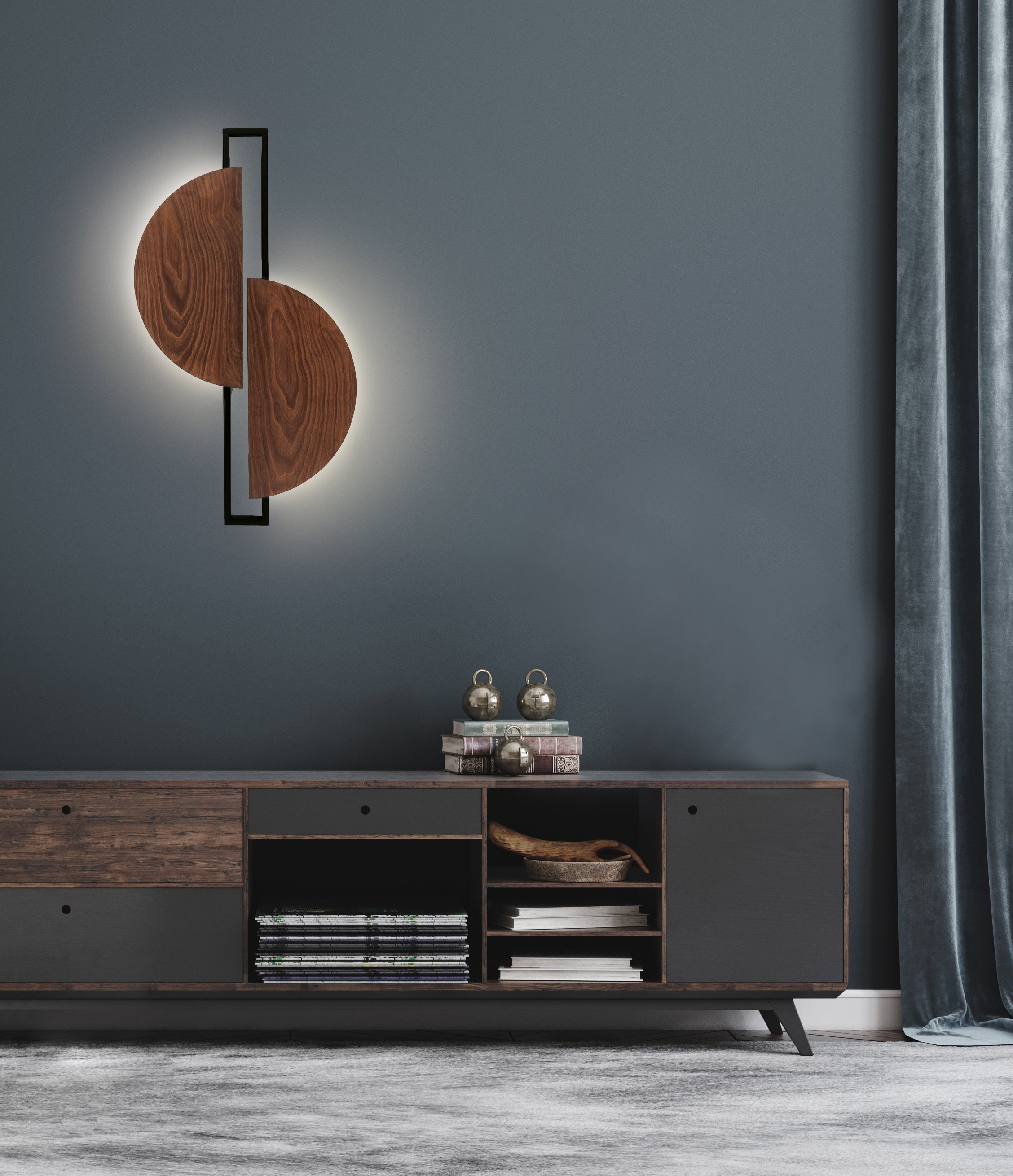 SUNRISE LED – Dunkles Holz
